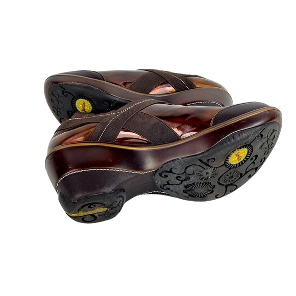 Jambu Patent Leather Clogs Women's 8 M Marble Brown Flats Slip On Loafers Cali - Picture 7 of 9